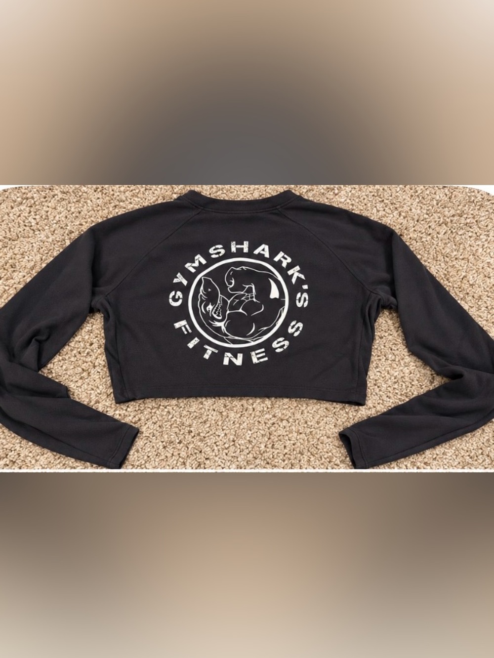 Gymshark AW18 Fitness Cropped Henley Long Sleeve Black Thumbholes Women’s